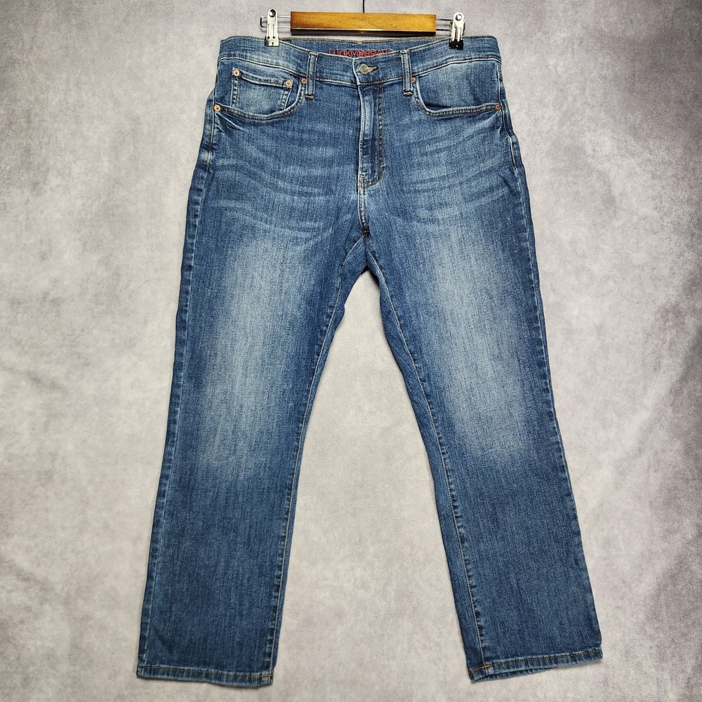 Lucky Brand 223 Straight Leg Jeans Mens 34x29 Blue Medium Wash Denim Pants
